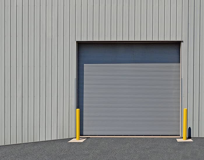 Silver Commercial Garage Door